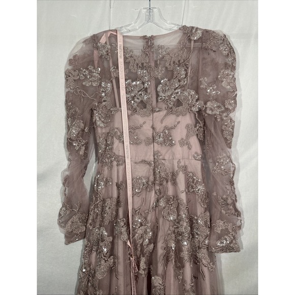 NEW Mac Duggal [ 4‎  ] 50664 Embroidered Illusion High Neck A Line Gown J2004 - Picture 12 of 14